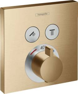 Термостатический смеситель Hansgrohe ShowerSelect 15763140 для ванны, шлифованная бронза