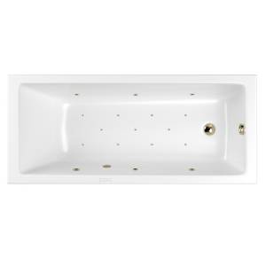 Акриловая ванна WHITECROSS Wave Slim с гидромассажем, форсунки бронза, 160x70 