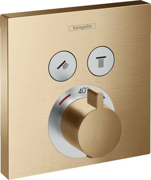 Термостатический смеситель Hansgrohe ShowerSelect 15763140 для ванны, шлифованная бронза