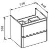 Тумба под раковину Belbagno Albano-Cer ALBANO-CER-600-2C-SO-RNG 57x44x50 Robere Nature Grigio подвесная с двумя выкатными ящиками фото 10