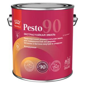 Эмаль универсальная Tikkivala Pesto 90 высокоглянцевая база C 2.7 л