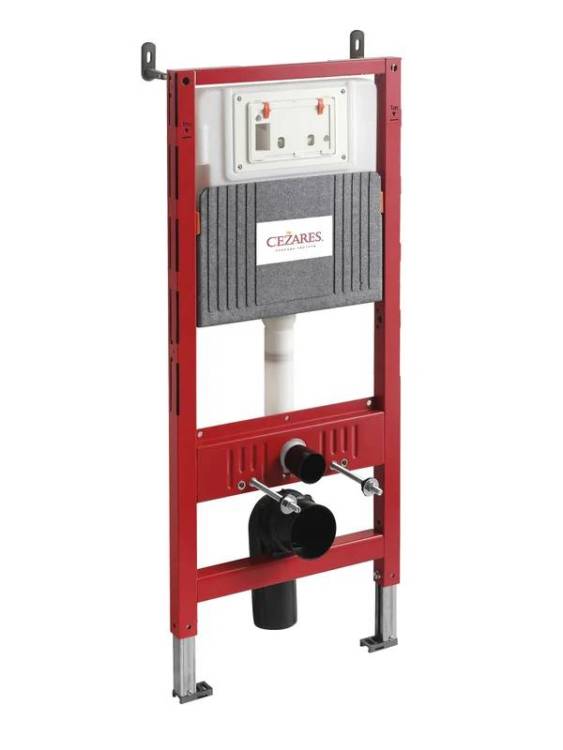 Инсталляция для унитаза Cezares Lux CZR-316-M крепление к полу и стене, с регулировкой по высоте, с шумоизоляцией