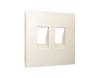 Лицевая панель для двойной компьютерной/телефонной розетки RJ-45/RJ-11 Ambrella Volt Alfa AP3321 бежевый матовый