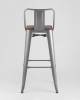 Набор из 6 барных стульев Stool Group Tolix YD-H765E-W YG-15 X6 серебристый матовый, темное дерево, со спинкой фото 9