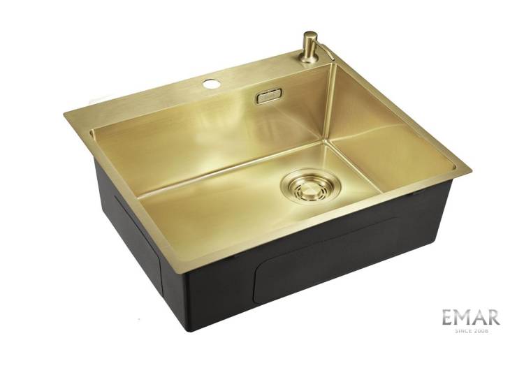 Мойка кухонная EMAR EMB-560(TOP) PVD Matt Gold