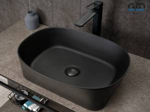 Раковина Gid Creativo N9028bg 53380 черный графит, 53x36x14