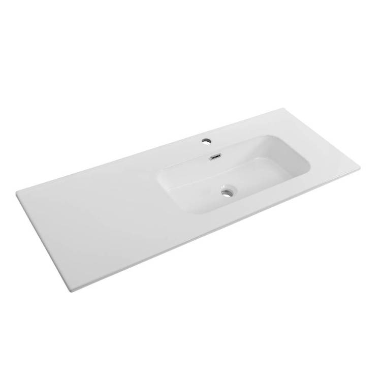 Раковина Cezares Duet CZR-8095-120-R чаша справа, белый глянцевый, 121x46