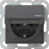 Розетка Gira System 55 Schuko с/з со шторками крышкой 16A 250V безвинтовой зажим антрацит 041428