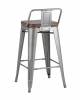 Стул барный Stool Group Tolix Soft LF626A GREY 7083+PU7002 серебристый фото 5