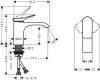 Смеситель для раковины Hansgrohe Vivenis 80 75012670 матовый черный фото 2