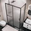 Душевая перегородка Grossman Style 200.K33.05.100.21.02 профиль черный матовый, стекло шиншилла, 100x195 фото 5
