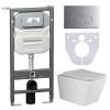 Комплект Унитаз подвесной Ceramica Nova Metric CN3007 + Система инсталляции Envision CN1001M с кнопкой смыва хром матовый и шумоизоляционной панелью CN1000