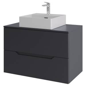 Тумба с раковиной Orange Line Li-80TugMDF+B04-405W графит матовый, 80.5 см