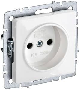 Розетка 1-местная с защитными шторками IEK Brite BR-R13-10-K01 белый