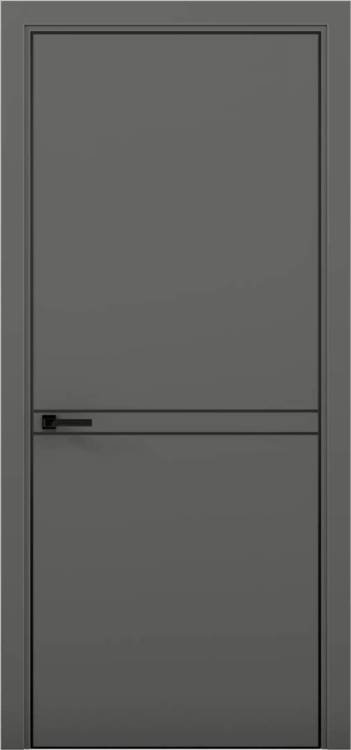 Межкомнатная дверь глухая Brandoors Estetica 09 Полотно Антрацит, Кромка Алюминий Черный 2000х900