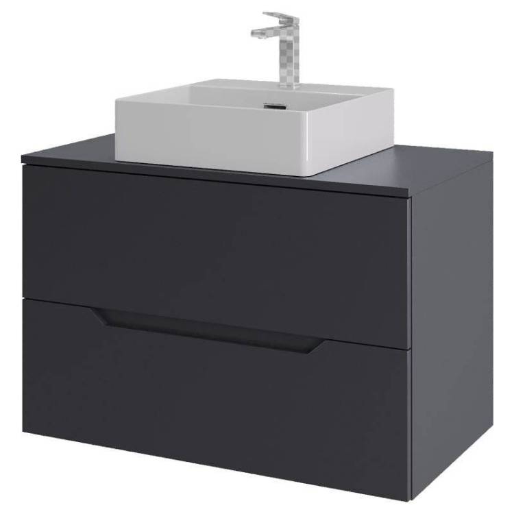 Тумба с раковиной Orange Line Li-80TugMDF+B04-405W графит матовый, 80.5 см