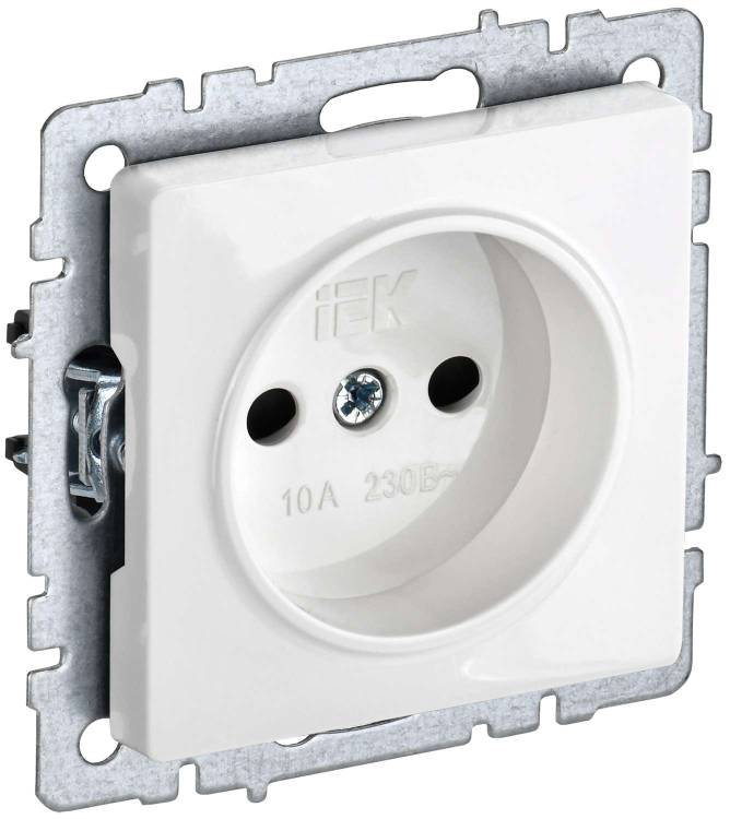 Розетка 1-местная с защитными шторками IEK Brite BR-R13-10-K01 белый
