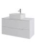Тумба с раковиной Orange Line Li-100TuwMDF+B02-460W белая матовая, 100 см