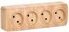 Розетка 4-местная IEK Glory ERH40-K34-10 сосна