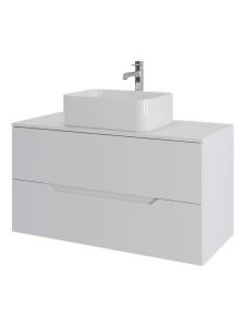 Тумба с раковиной Orange Line Li-100TuwMDF+B02-460W белая матовая, 100 см
