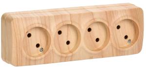 Розетка 4-местная IEK Glory ERH40-K34-10 сосна
