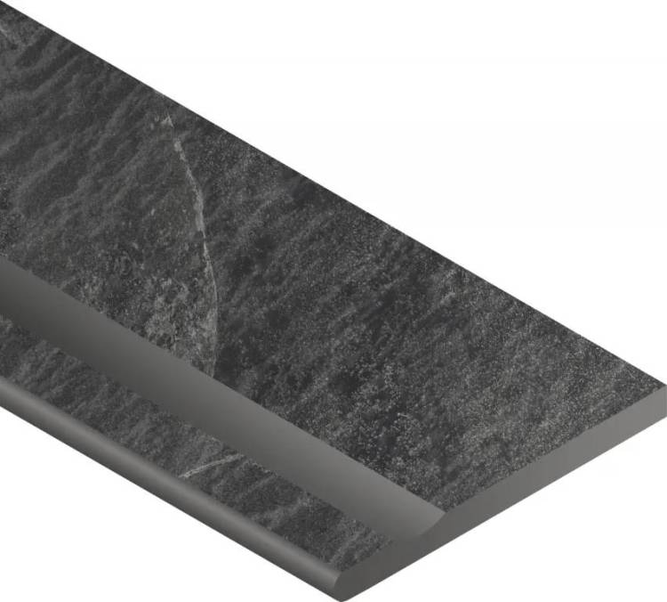 Ступень Italon Материя X2 620090001202 Титаниум с выемкой закруглённый левый 30x120