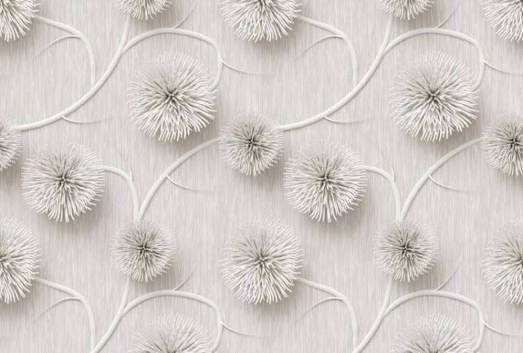 3D Фотообои Artegrafico «Объемная вязь с одуванчиками» VL-004 песок