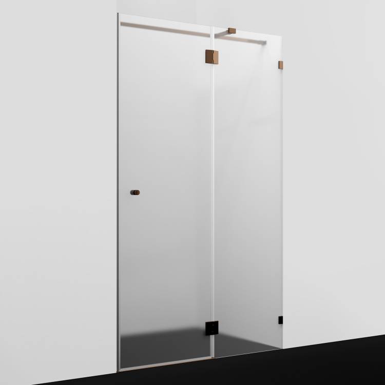 Душевая дверь в нишу Wasserkraft Paar 88H05R-MG профиль глянцевое розовое золото, стекло матовое, 120x100x200