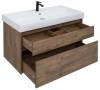 Тумба с раковиной Aquanet Nova Lite 100 дуб рустикальный, 2 ящика фото 5