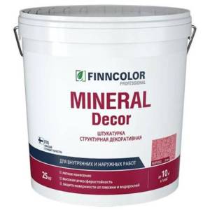 FINNCOLOR MINERAL DECOR штукатурка декоративная, структурная, короед фракция 2 мм (25кг)