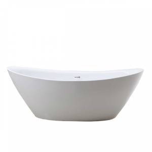 Акриловая ванна Vincea VBT-203, 1800x850x650, цвет белый, слив-перелив в комплекте, хром