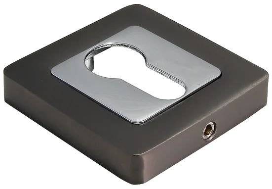 Дверная накладка Morelli MH-KH-S55 GR/PC графит/хром, на ключевой цилиндр