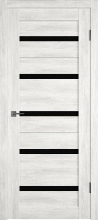Межкомнатная дверь Владимирская Фабрика Дверей Atum 7 Nord Vellum стекло Black Gloss 700x2000