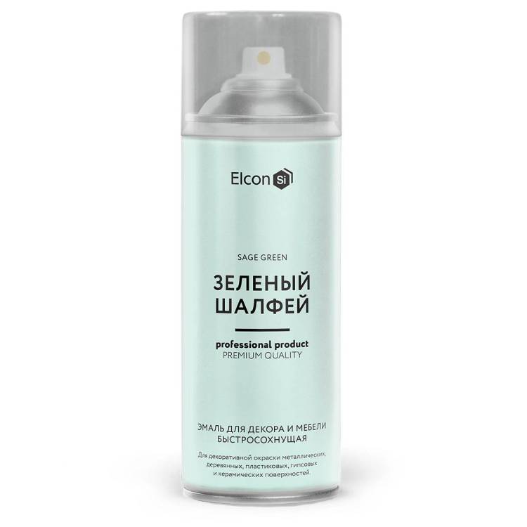 Эмаль для декора и мебели быстросохнущая Elcon зеленый шалфей 520 мл