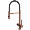Смеситель для кухни DQ Kitchen DA1462502Rose с подключением к фильтру, гибкий излив, розовое золото