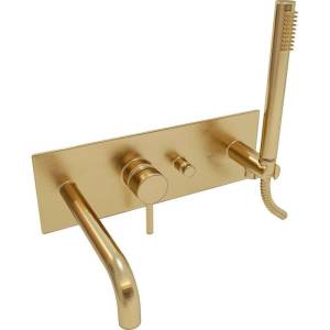 Смеситель для ванны Paffoni Light LIG001HGSP с внутренней частью, брашированное золото