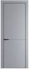 Межкомнатная дверь Profil Doors 16 PE полотно Смоки, кромка алюминиевая с четырех сторон черная, алюминиевый молдинг 3мм 600x2000