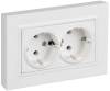 Розетка 2-местная с заземлением IEK Brite BR-R27-16-K91-F арктический белый