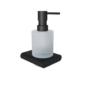 Дозатор Knotlor Овал LD101BL матовый черный, стекло матовое