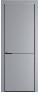 Межкомнатная дверь Profil Doors 16 PE полотно Смоки, кромка алюминиевая с четырех сторон черная, алюминиевый молдинг 3мм 600x2000