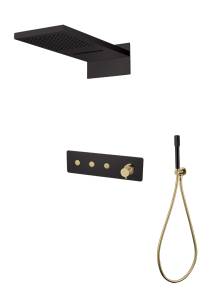 Душевой комплект Boheme Fusion 130-BG трехпозиционная, Black Gold