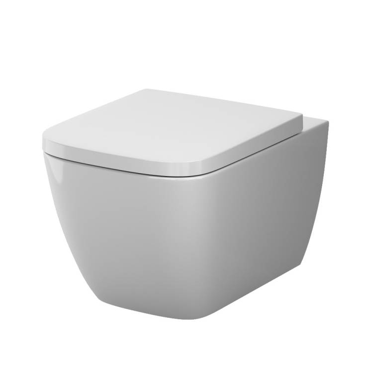 Унитаз подвесной Am.Pm Gem C901901SC Aquaspin, безободковый, сиденье с микролифтом, глянцевый белый