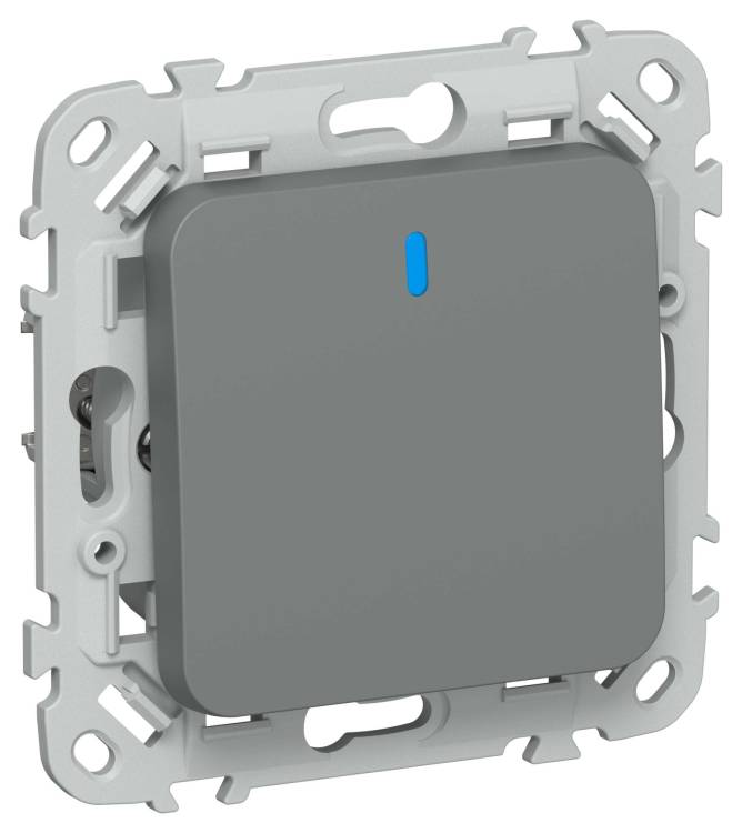 Выключатель 1-клавишный IEK Flite FI-V14-1-10-1-K80 мокрый асфальт