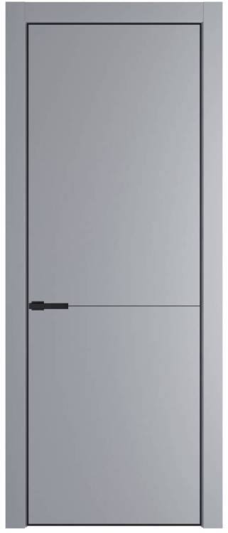 Межкомнатная дверь Profil Doors 16 PE полотно Смоки, кромка алюминиевая с четырех сторон черная, алюминиевый молдинг 3мм 600x2000