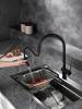 Смеситель для кухни AQUAme Cucina AQM9901MB с выдвижным изливом, черный матовый фото 2