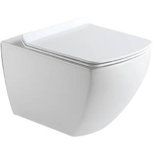 Унитаз подвесной Black&White W-726 безободковый, сиденье микролифт, белый