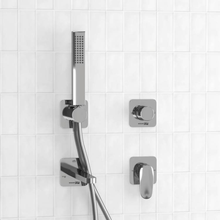 Душевой комплект Wasserkraft Weida A3151.268.270.271.087.103 встраиваемый, с лейкой и изливом, хром