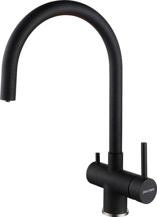 Смеситель для кухни Paulmark Heller He213218-418 черный металлик