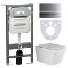 Комплект Унитаз подвесной Ceramica Nova Metric CN3007 + Система инсталляции Envision CN1002M с кнопкой смыва хром матовый и шумоизоляционной панелью CN1000