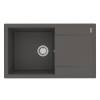 Кухонная мойка Lemark IMANDRA 840 9910035 врезная прямоугольная с крылом из кварцгранита серый шелк